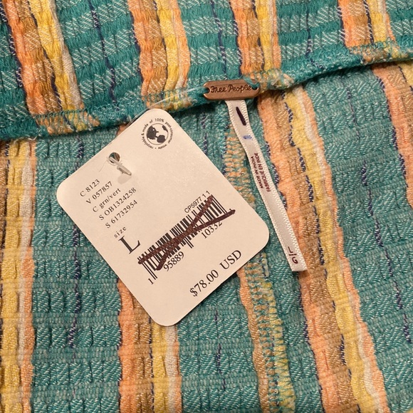 NWT Free People Fine Line Slip Stretchy Striped Pants - Picture 4 of 4